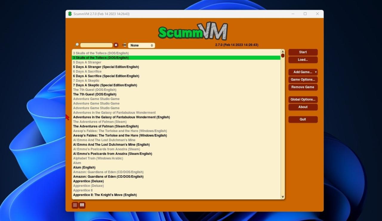 ScummVM Bold Added Games