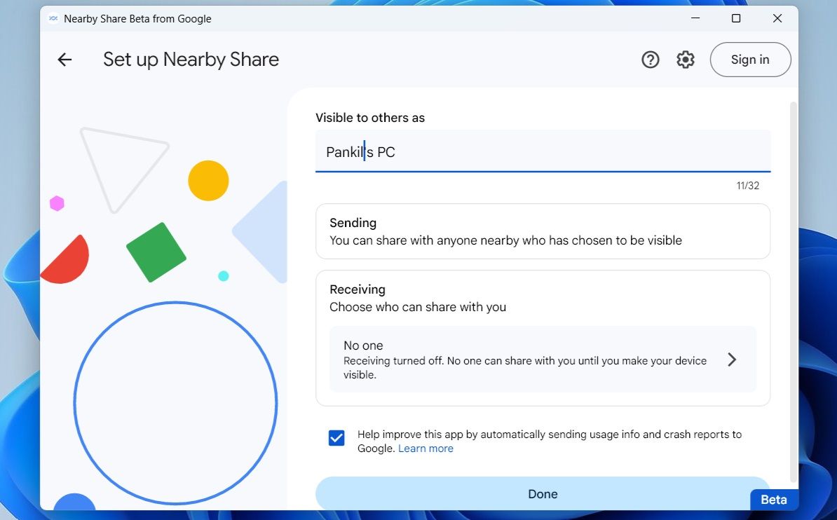 Set Up Google\'s Nearby Share App on Windows