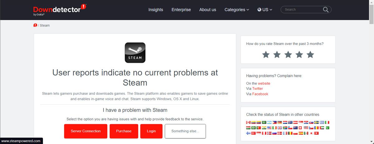 Check Steam server status