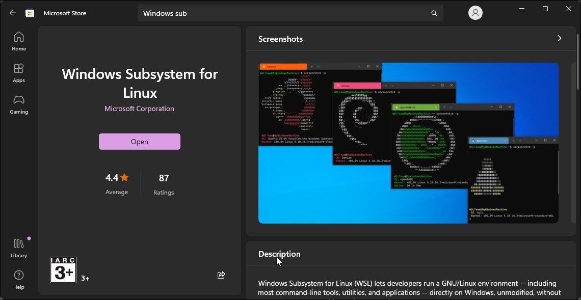 windows subsystem for linux