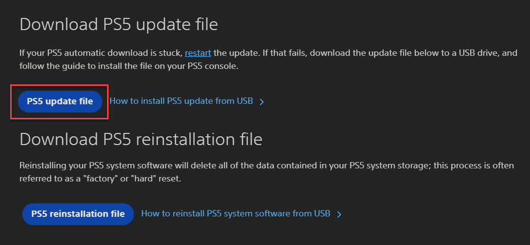 PS5 Update File Download