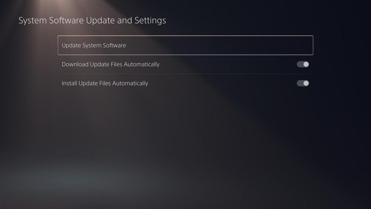 PS5 Update System Software