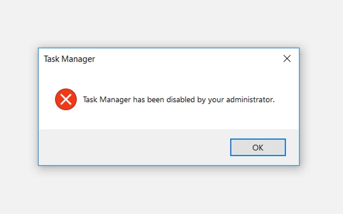 Task Manager has been disabled by your administrator window