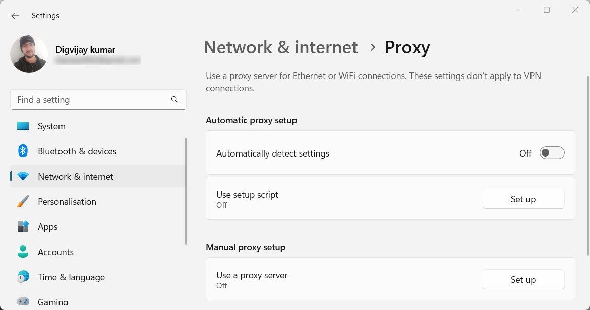 Disable Proxy