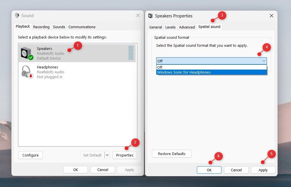 Enable Spaital Sound Using Control Panel