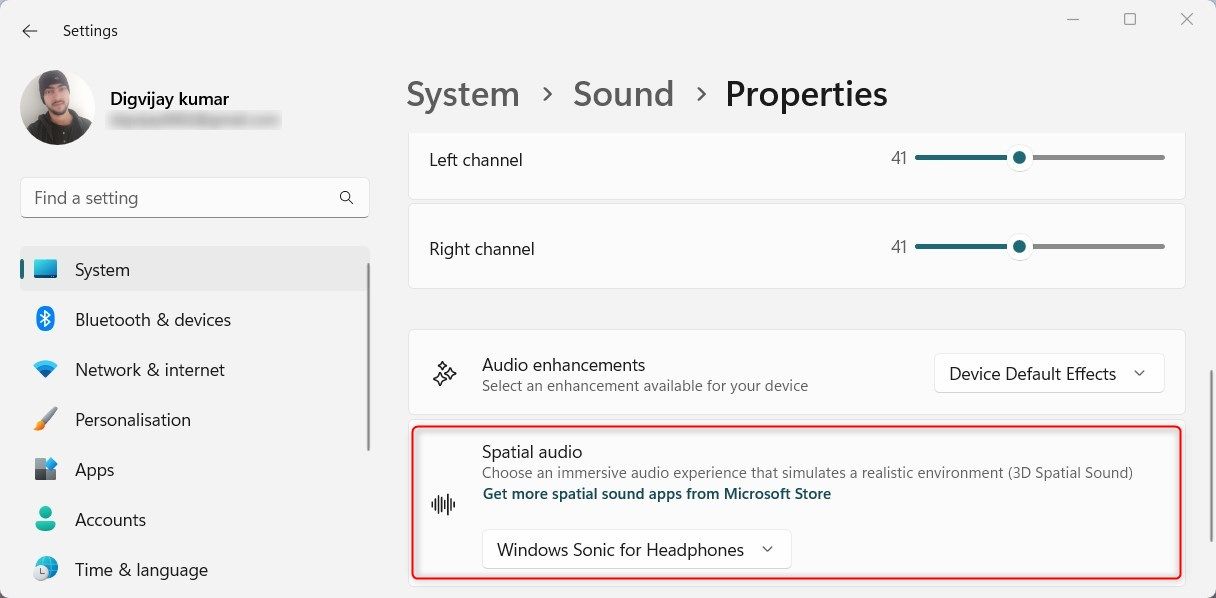 Enable Spaital Sound Using System Settings