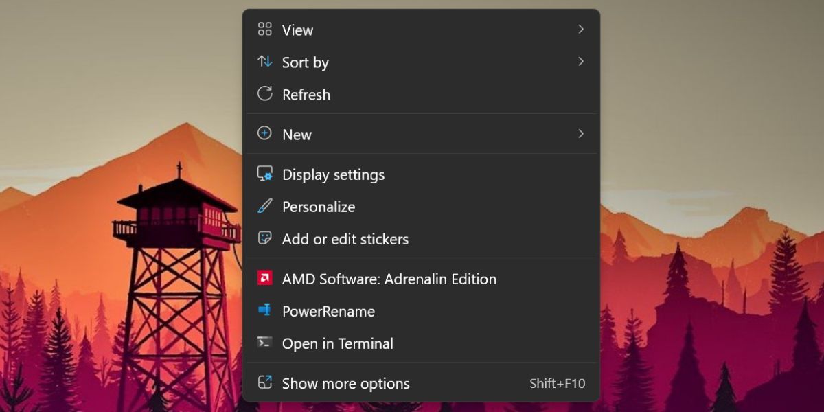 Open Display Settings Desktop Context Menu