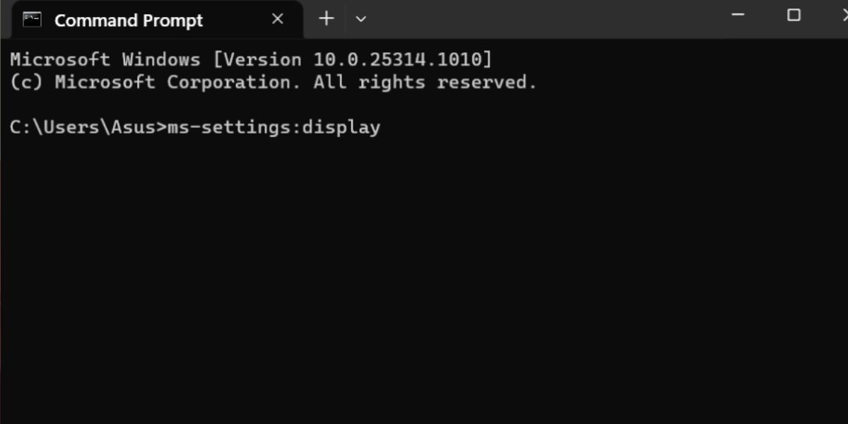 Open Display Settings Using CMD