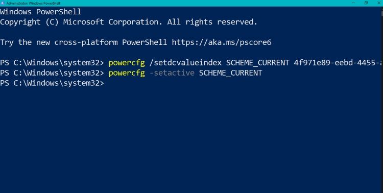 How to change power scheme using Powercfg 