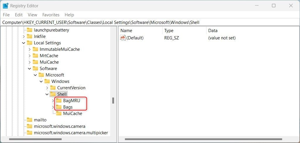 Reset Folder View Settings to Default Using Registry Editor