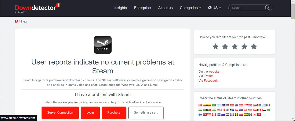 Check Steam servers