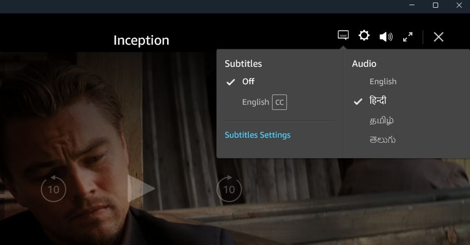 Subtitles off option in Prime Video