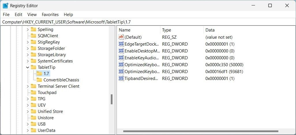 Tweak Registry Editor to Reset Touch Keyboard Default Open Position