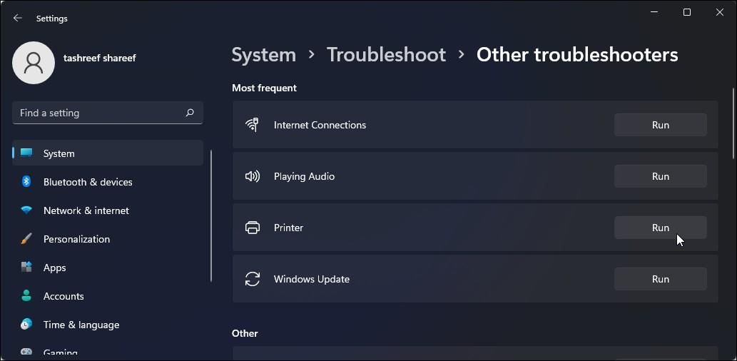 windows 11 printer troubleshooter