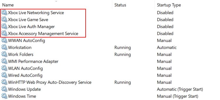 All Windows Xbox Services