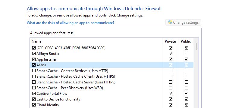 Asana Firewall Settings