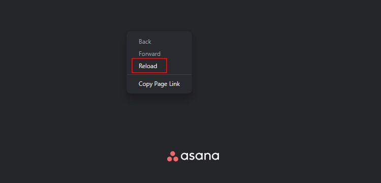 Asana Reload Option