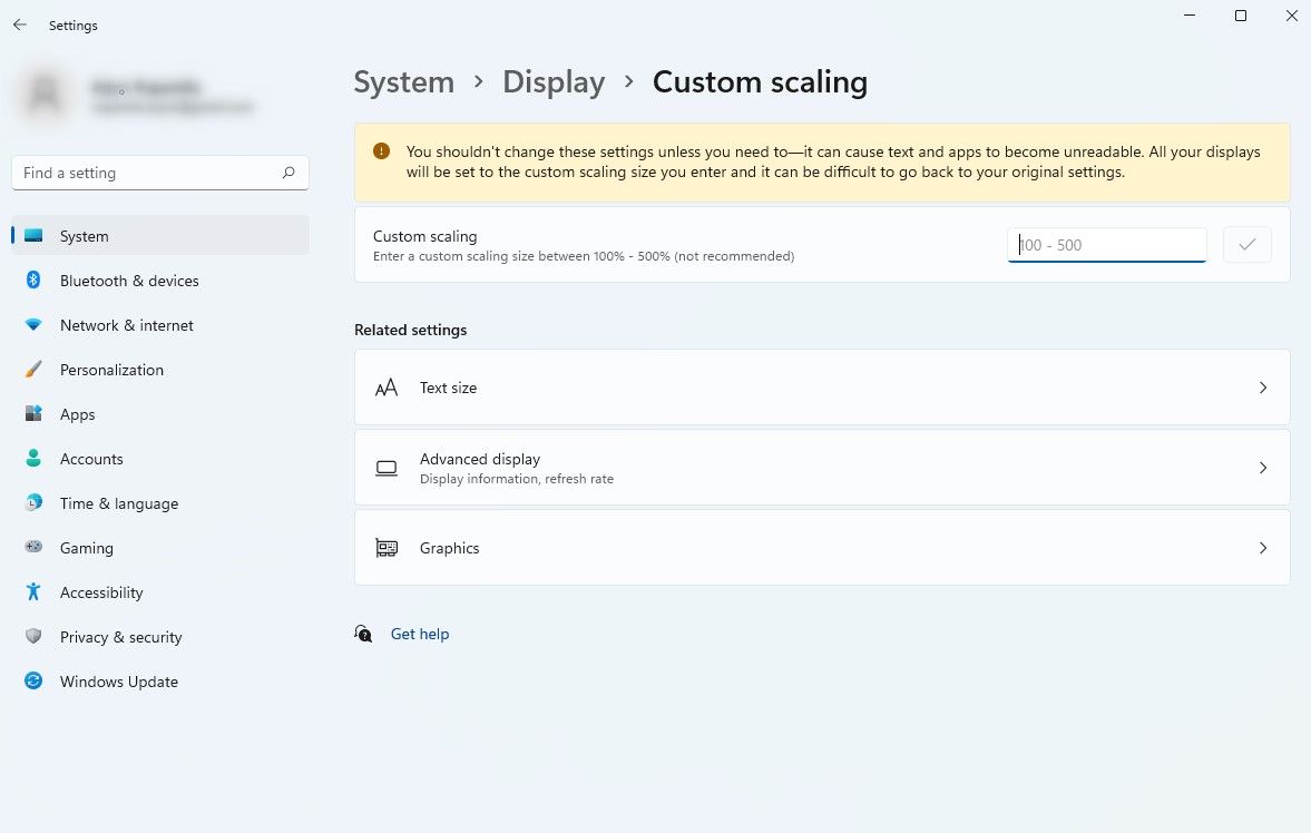 changing DPI scaling on Windows