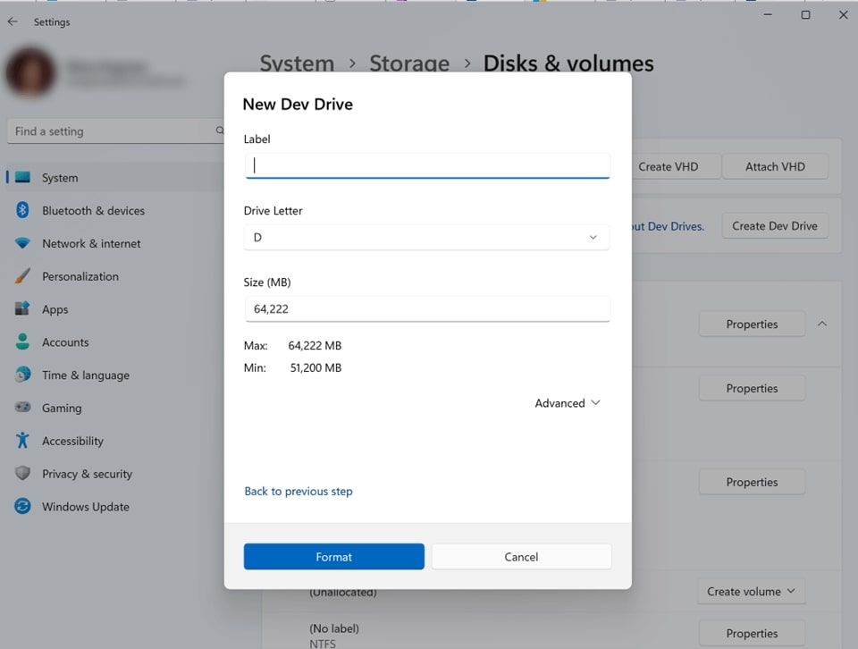 new drive drive size