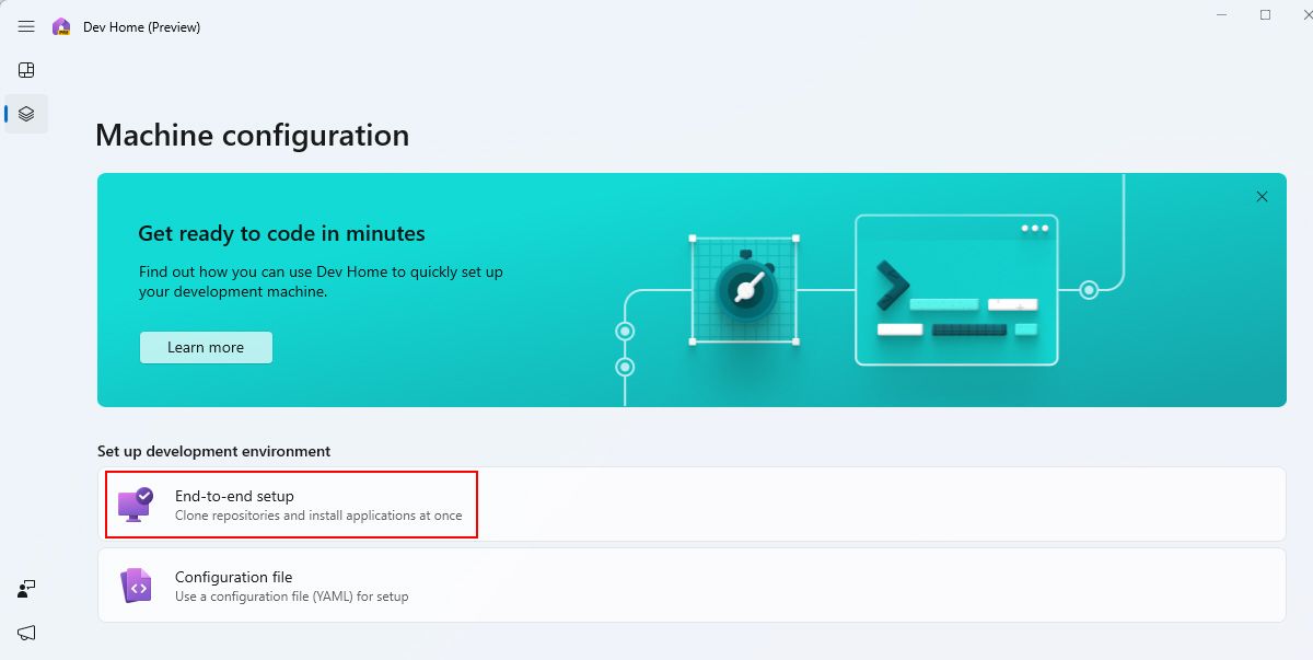 Dev Home Machine Configuration