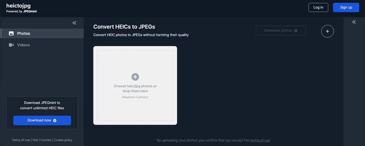 Convert HEIC to JPG online