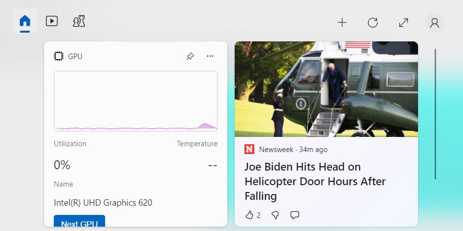 New widget in Windows