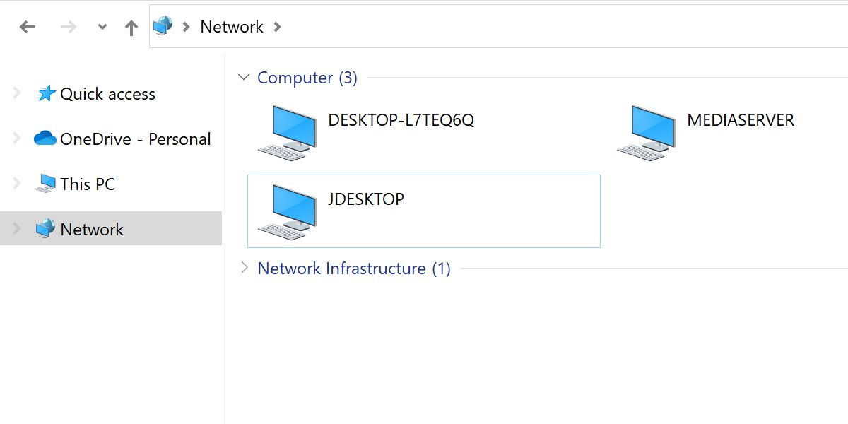 screenshot of network devices on windows 11