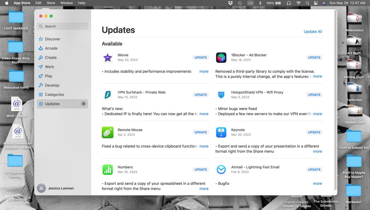 Updates for apps available in a user\'s Mac App Store