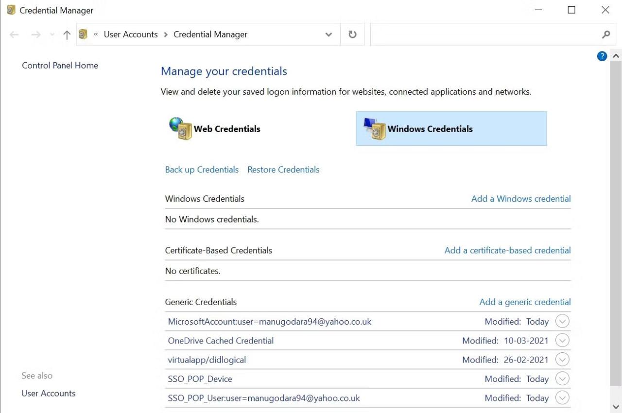 Windows Credential Manager